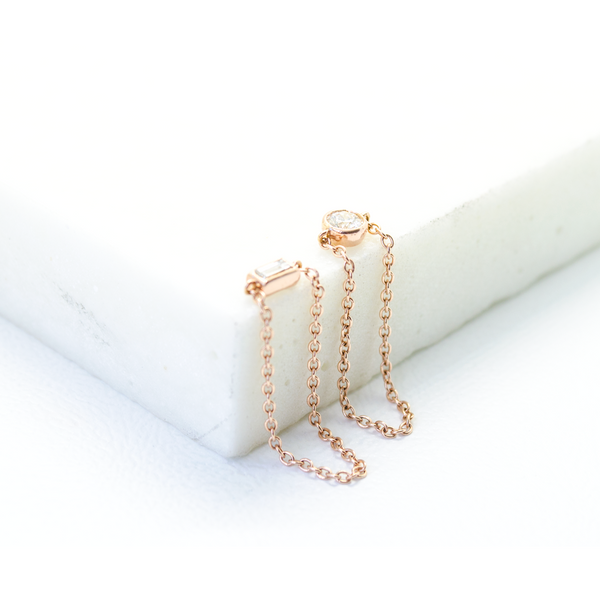 Chain pinkie, stackable ring. Hand-fabricated in ethically sourced, solid Rose Gold. | Free Shipping on all orders in The USA. |  Bashert Jewelry.  Boca Raton Florida.