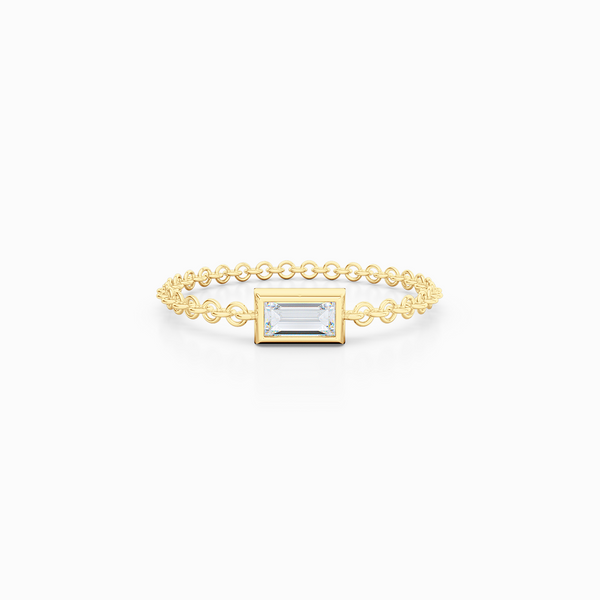 Chain pinkie, stackable ring. Hand-fabricated in ethically sourced, solid Yellow  Gold. | Free Shipping on all orders in The USA. |  Bashert Jewelry.  Boca Raton Florida.