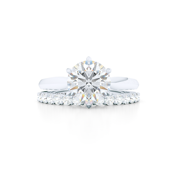 Elegant six-prong Solitaire Engagement Ring. Handcrafted in sustainable, Precious Platinum 950 and GIA Certified Round Brilliant Diamond. Free Shipping for All USA Orders. 15-Day Returns | BASHERT JEWELRY | Boca Raton, Florida