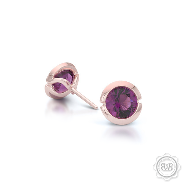 Elegant Design with a Modern Appeal – Mystic Rhodolite Garnet Martini Stud Earrings Handcrafted in Romantic Rose Gold. Find The Perfect Pair for Your Budget. Make it Personal - Choose Your Gemstones! Free Shipping on All USA Orders. 30-Day Returns | BASHERT JEWELRY | Boca Raton, Florida