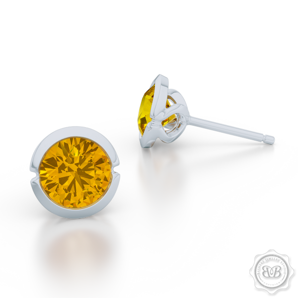 Classic Martini Stud Earrings with a modern twist. Handcrafted in Sterling Silver and Sunny Citrines. Find The Perfect Pair for Your Budget. Make it Personal - Choose Your Gemstones! Free Shipping on All USA Orders. 30-Day Returns | BASHERT JEWELRY | Boca Raton, Florida.