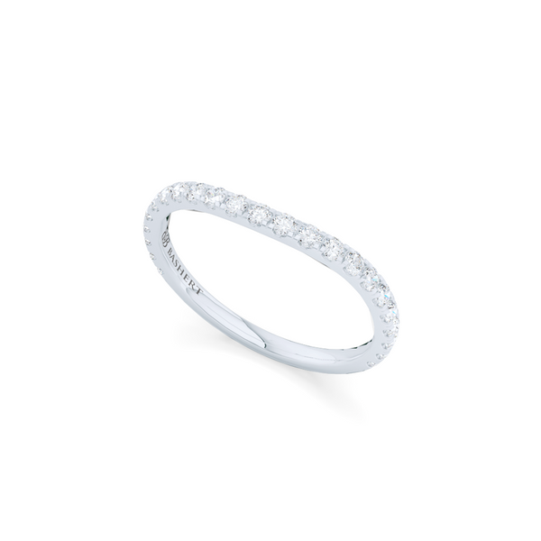 Diamond Wave Wedding Band with a whisper-thin silhouette. Hand-fabricated in solid, sustainable White Gold. Free Shipping for all USA Orders. 15-Day Returns | BASHERT JEWELRY | Boca Raton, Florida