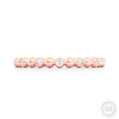 Delicate Polka Dot Diamond Band. Playful Design Handcrafted in Romantic Rose Gold and Round Brilliant Diamonds. Free Shipping for All USA Orders. 30 Day Returns | BASHERT JEWELRY | Boca Raton, Florida