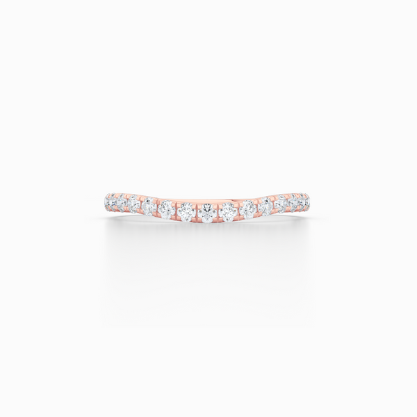 Diamond Wave Wedding Band with a whisper-thin silhouette. Hand-fabricated in solid, sustainable Rose Gold. Free Shipping for all USA Orders. 15-Day Returns | BASHERT JEWELRY | Boca Raton, Florida