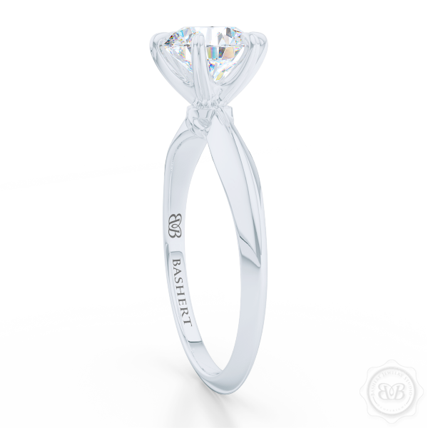 Classic Six-Prong Round Diamond Solitaire Ring Crafted in White Gold or Precious Platinum.  Create Your Own Dream Engagement Ring.  Free Shipping USA. 30-Day Returns | BASHERT JEWELRY | Boca Raton, Florida