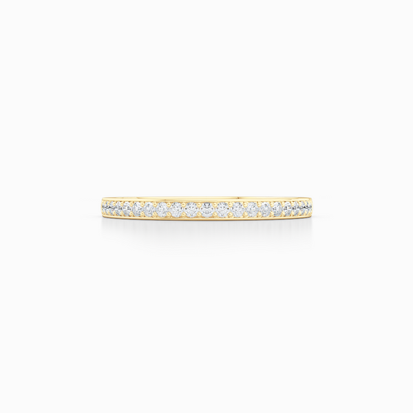 Classic, bead-set diamond wedding ring. Hand-fabricated in Classic Yellow Gold and round brilliant diamonds. Free Shipping for All USA Orders. BASHERT JEWELRY | Boca Raton, Florida