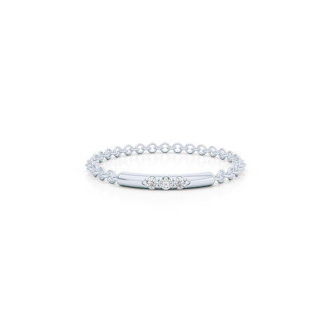 Delicate Diamond Bar Ring. Chain ring, stackable ring. Hand-fabricated in ethically sourced, solid White Gold. | Free Shipping on all orders in The USA. |  Bashert Jewelry.  Boca Raton Florida.