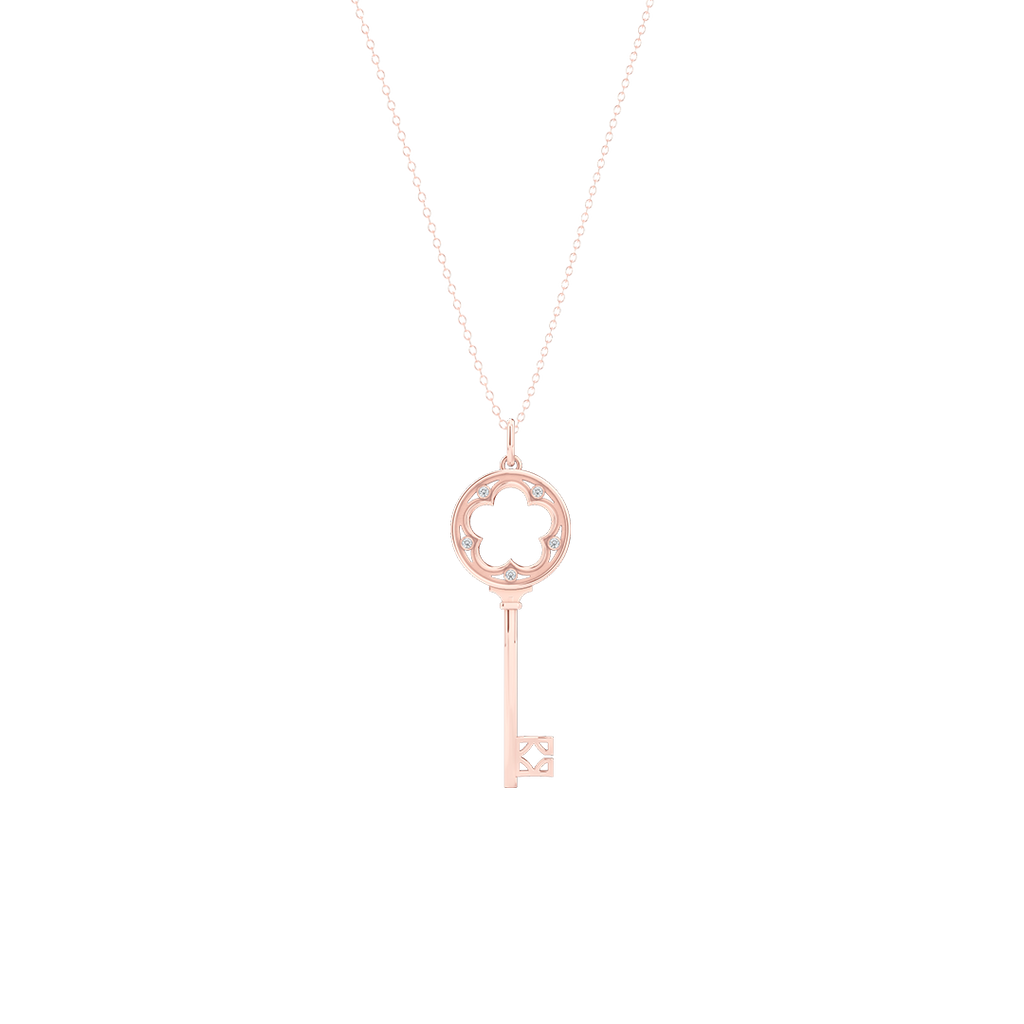 Rose Gold Classic Clover Key Pendant