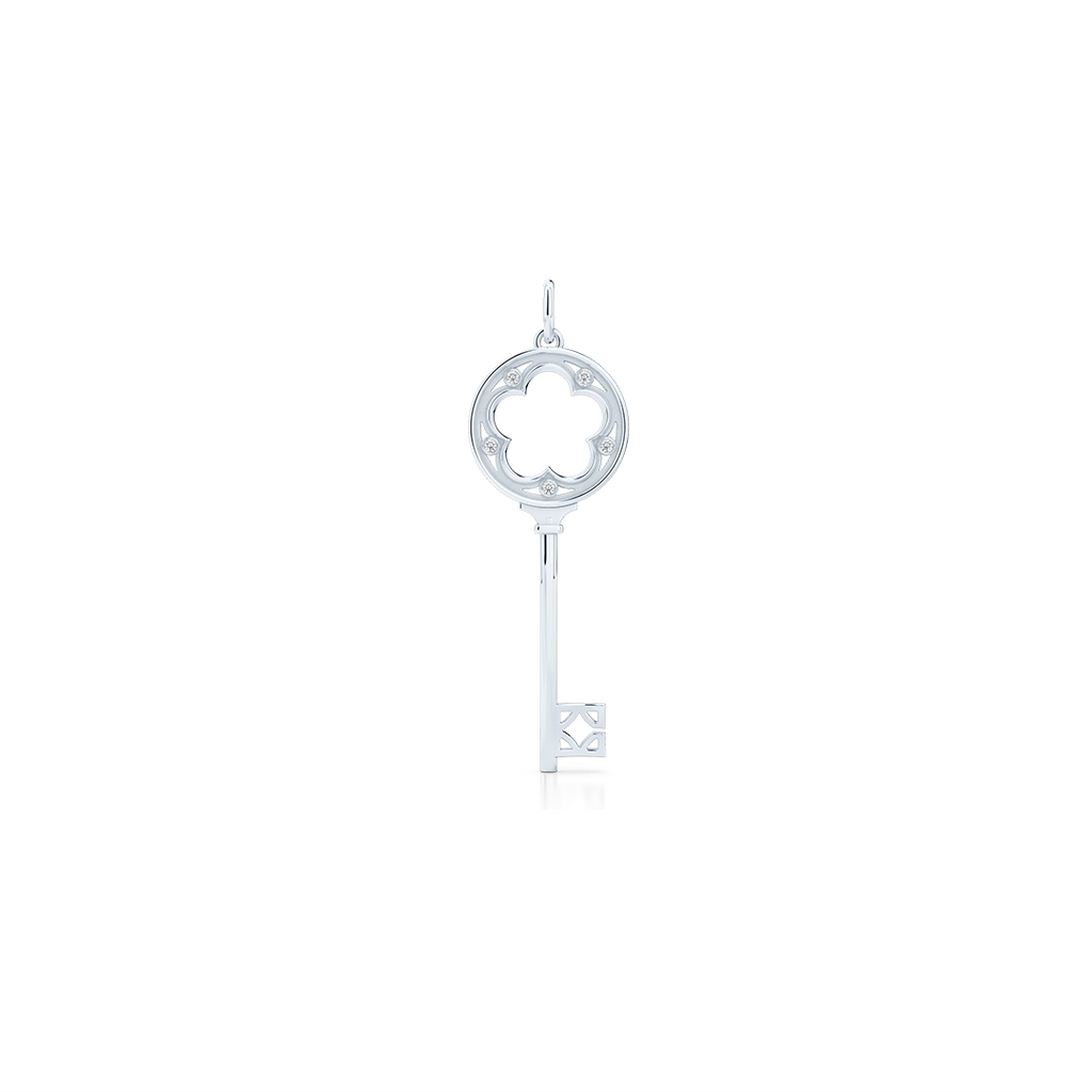 Classic Clover Key Pendant in Silver | BASHERT JEWELRY - Bashert Jewelry