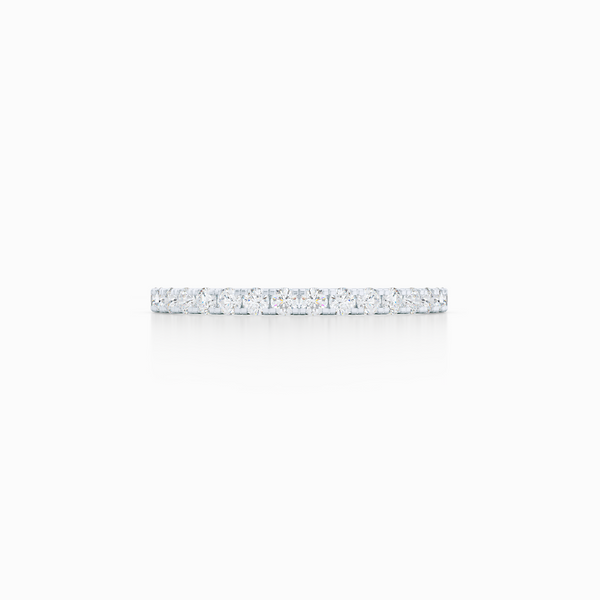 Classic, whisper thin, French pavé, Eternity Diamond Wedding Band. Hand-fabricated in White Gold, or Precious Platinum, and Round Diamonds. Free Shipping All USA Orders. 15-Day Returns | BASHERT JEWELRY | Boca Raton, Florida