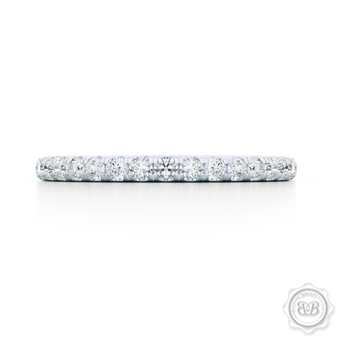 Classic Fishtail Diamond Diamond encrusted Wedding Band.  Handcrafted in Precious Platinum or White Gold. Free Shipping for All USA Orders. 30-Day Returns | BASHERT JEWELRY | Boca Raton, Florida
