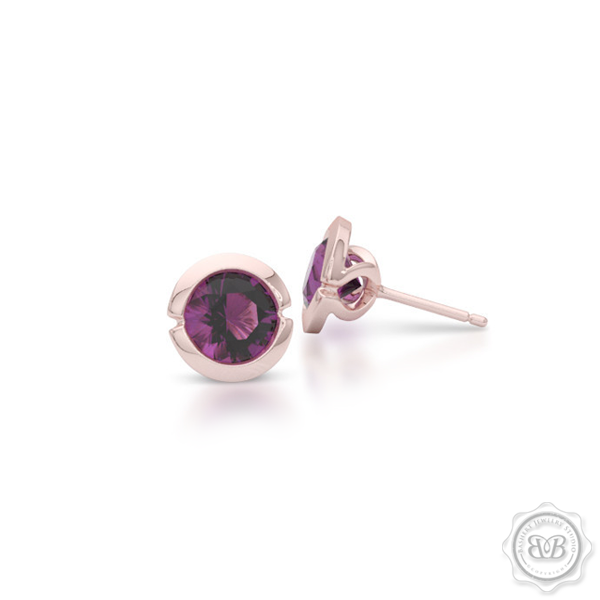 Elegant Design with a Modern Appeal – Mystic Rhodolite Garnet Martini Stud Earrings Handcrafted in Romantic Rose Gold. Find The Perfect Pair for Your Budget. Make it Personal - Choose Your Gemstones! Free Shipping on All USA Orders. 30-Day Returns | BASHERT JEWELRY | Boca Raton, Florida