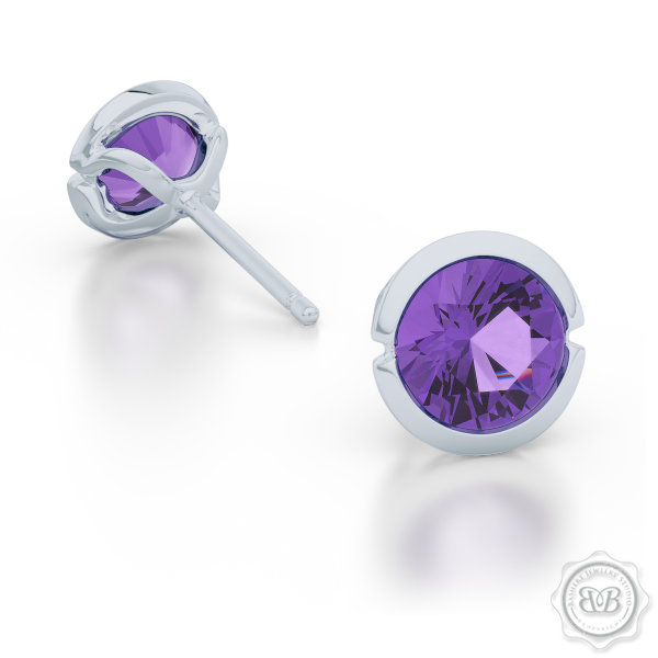 Classic Martini Stud Earrings with a modern twist. Handcrafted in Sterling Silver and Lilac Amethysts. Find The Perfect Pair for Your Budget. Make it Personal - Choose Your Gemstones! Free Shipping on All USA Orders. 30-Day Returns | BASHERT JEWELRY | Boca Raton, Florida.