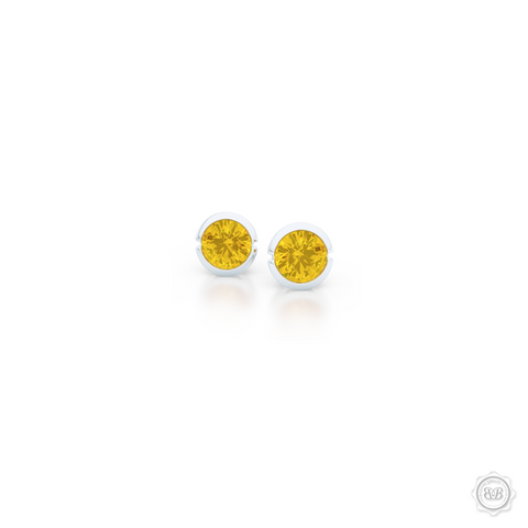 Classic Martini Citrine Stud Earrings with a modern twist. Handcrafted in Sterling Silver and Sunny Citrines. Find The Perfect Pair for Your Budget. Make it Personal - Choose Your Gemstones! Free Shipping on All USA Orders. 30-Day Returns | BASHERT JEWELRY | Boca Raton, Florida.