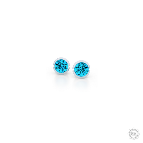 Classic Martini Topaz Stud Earrings with a modern twist. Handcrafted in Sterling Silver and Sky Blue Topaz. Find The Perfect Pair for Your Budget. Make it Personal - Choose Your Gemstones! Free Shipping on All USA Orders. 30-Day Returns | BASHERT JEWELRY | Boca Raton, Florida.