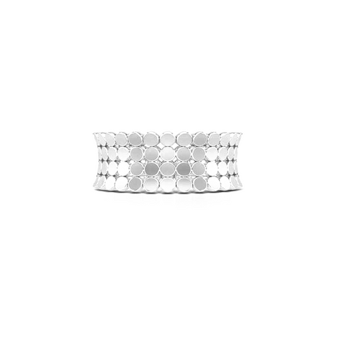 A uni-sex Concave Wedding Band. Four rows of pods, hand-fabricated in sustainable, solid Platinum 950. Free Shipping for All USA Orders. | BASHERT JEWELRY | Boca Raton, Florida