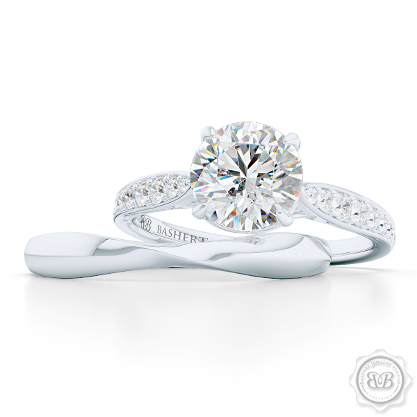 Wedding band with engagement 2025 ring in the middle