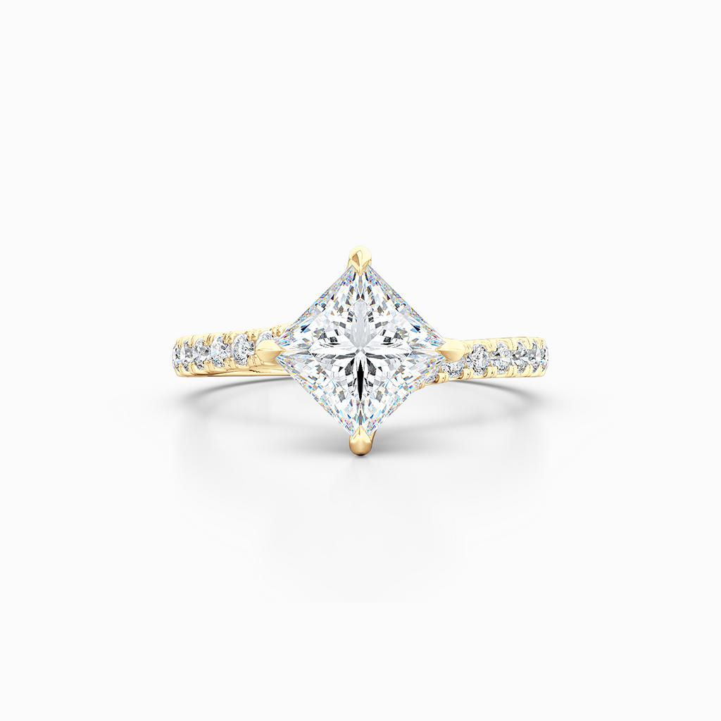 East-West Moissanite Solitaire Ring | Bashert Jewelry 4.5 / Please Choose (Required)