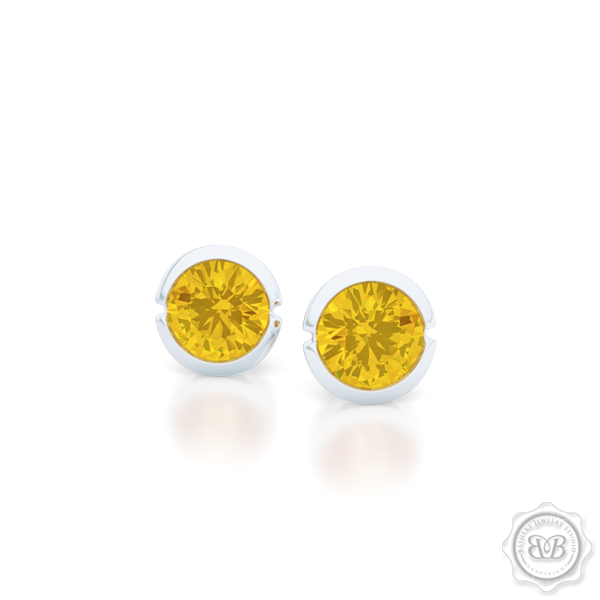Classic Martini Citrine Stud Earrings with a modern twist. Handcrafted in Sterling Silver and Sunny Citrines. Find The Perfect Pair for Your Budget. Make it Personal - Choose Your Gemstones! Free Shipping on All USA Orders. 30-Day Returns | BASHERT JEWELRY | Boca Raton, Florida.