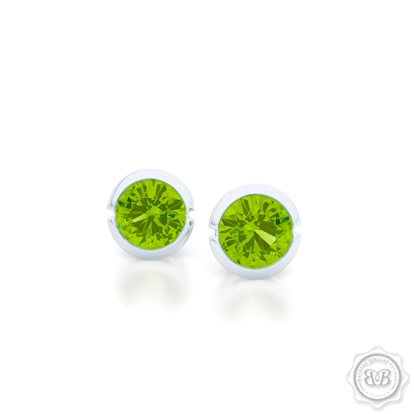 Classic Martini Peridot Stud Earrings with a modern twist. Handcrafted in Sterling Silver and Apple Green Peridots. Find The Perfect Pair for Your Budget. Make it Personal - Choose Your Gemstones! Free Shipping on All USA Orders. 30-Day Returns | BASHERT JEWELRY | Boca Raton, Florida.