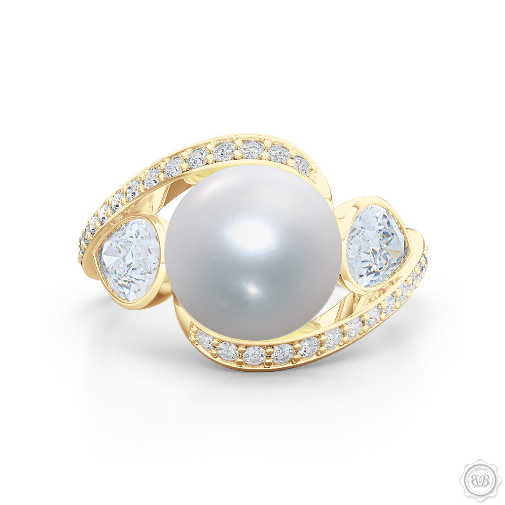 Unique pearl 2025 engagement rings