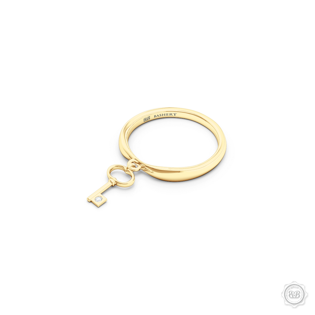 Key-Lock Fashion Ring in Yellow Gold | BASHERT JEWELRY - Bashert Jewelry