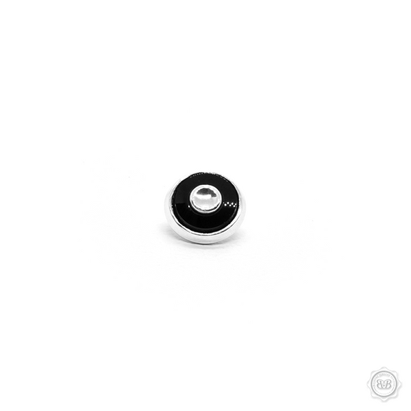 Bashert Jewelry custom handcrafted soft release buttons for Leica cameras. Polished and Oxidized Sterling Silver 925 and Genuine Onyx. Proudly Made in America. Free Shipping to USA.