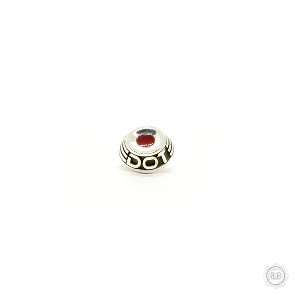 Bashert Jewelry custom handcrafted soft release buttons for Leica cameras. Polished and Oxidized Sterling Silver 925 and Red Enamel. Proudly Made in America. Free Shipping to USA. Worldwide shipping available. Bashert  Jewelry