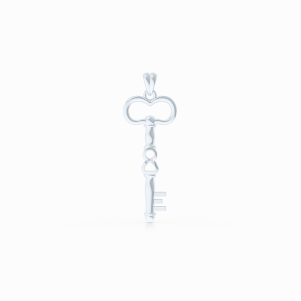 A classic skeleton key pendant necklace with a stylish infinity keyhole detail. Hand-fabricated in solid, sustainable Sterling Silver.  Available in two sizes. Free Shipping for All USA Orders. 15 - Day Returns | BASHERT JEWELRY | Boca Raton, Florida