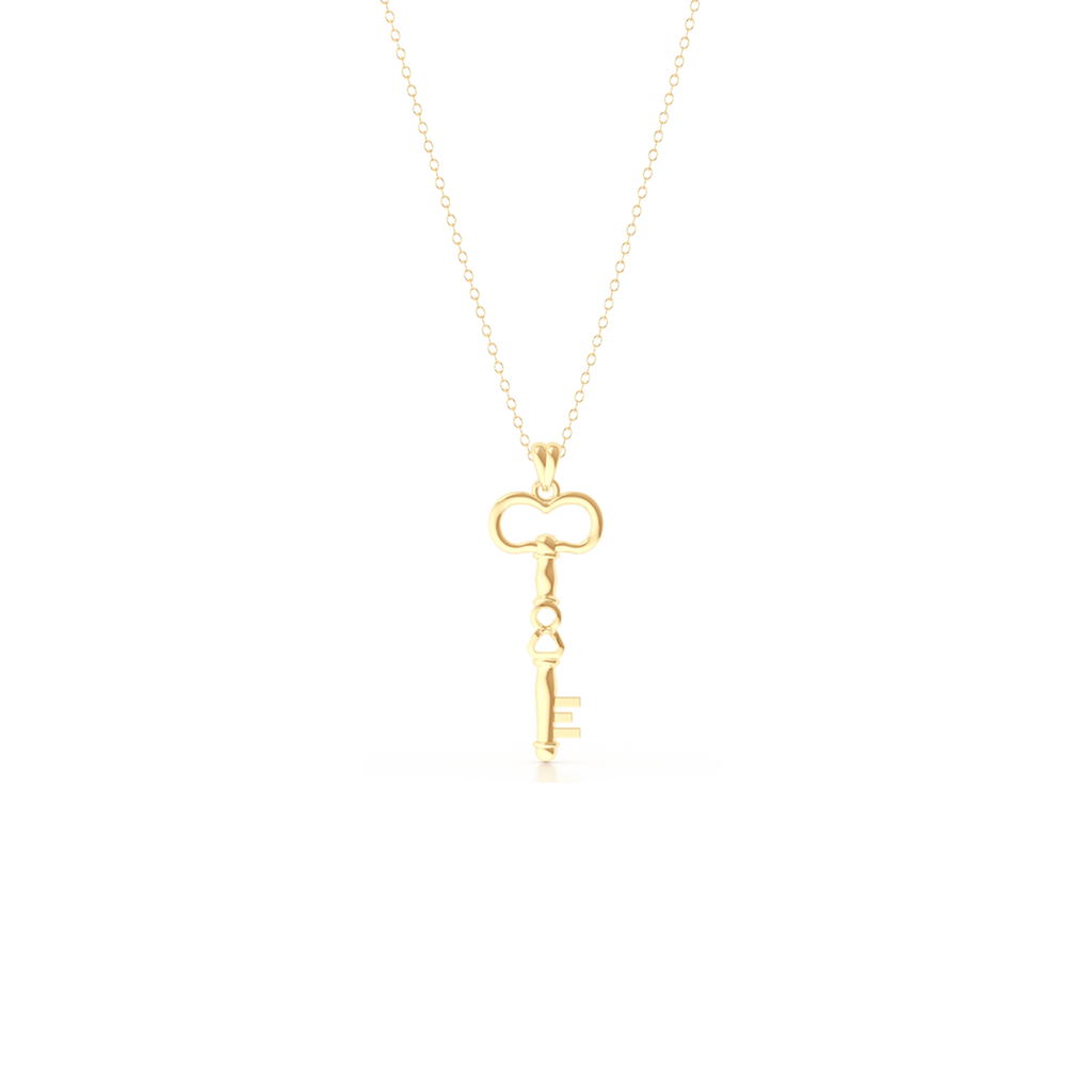 Gold skeleton best sale key necklace