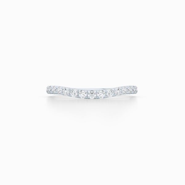 Diamond Wave Wedding Band with a whisper-thin silhouette. Hand-fabricated in solid, sustainable Precious Platinum. Free Shipping for all USA Orders. 15-Day Returns | BASHERT JEWELRY | Boca Raton, Florida